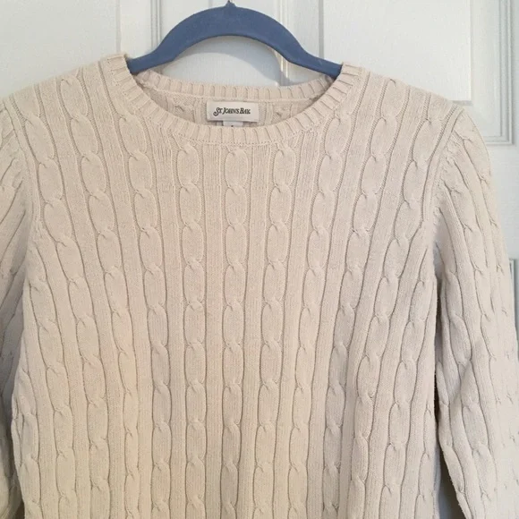 Cream color cable knit sweater St. John’s Bay size S - Picture 3 of 3